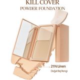 Hafif Yapılı, Pürüzsüz Mat Bitişli Pudra Fondöten Clıo Kill Cover Powder Foundation (21N Linen)
