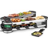 Hafifçe Eriyen Lezzetli Peynir, 2 Izgara Yüzeyli Klarstein Raclette Masa Izgarası, 8 Tava ve Kazıyıcı, 1200 W Raclette Izgara ile Kendinizi Şımartın - Siyah