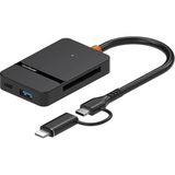 Hafıza Kart Okuyucu Adaptörü, Sd/tf/cf/ms/m2/micro, iPhone ve iPad ile Uyumlu, Type-C/usb Destekl