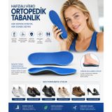 Hafızalı Visko Ortopedik Tabanlık, Memory Foam Teknoloji, İç Ayakkabı tabanı, Topuk dikeni, Rahat, Koşu tabanlığı, Konfor, Darbe emici (Mavi, 39-45)