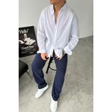 HAFKA Beyaz Oversize Fresh Keten Gömlek
