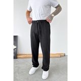 HAFKA Siyah Beli Lastikli Keten Pantolon - M