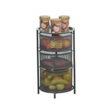 HAFSA HOME 3 KATLI AÇILIR KAPANIR PASLANMAZ METAL SEBZELİK (ANTRASİT)