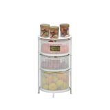 HAFSA HOME 3 KATLI AÇILIR KAPANIR PASLANMAZ METAL SEBZELİK (BEYAZ)