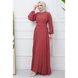 Hafsa Mina Kemerli Piliseli Aerobin Elbise Gül Kurusu HM2339 - 3XL