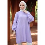 hafsamina Balon Kol Triko Tunik Lila HM2519
