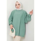 hafsamina Balon Kol Triko Tunik Mint HM2519
