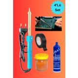 HAFSER 4'lü Lehim Makinesı Seti 60w Havya Kalemi Tel Lehim Pastası Elektrik Bandı