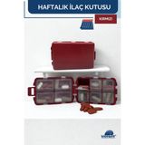 Haftalık Taşınabilir Ilaç Saklama Kutusu 10 Bölmeli Taşınabilir 7 Günlük Seyahat Hap Vitamin Saklama Düzenleyici Kitlenir Kapak Organizer - Kırmızı
