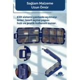 Haftalık Taşınabilir Ilaç Saklama Kutusu 10 Bölmeli Taşınabilir 7 Günlük Seyahat Hap Vitamin Saklama Düzenleyici Kitlenir Kapak Organizer - Mavi