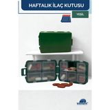 Haftalık Taşınabilir Ilaç Saklama Kutusu 10 Bölmeli Taşınabilir 7 Günlük Seyahat Hap Vitamin Saklama Düzenleyici Kitlenir Kapak Organizer - Yeşil