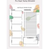 Haftalık Yemek Planlayıcı ve Alışveriş Listesi A4 Pvc Kaplı Yazılıp Silinebilir