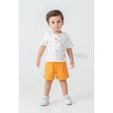 Hafy Baby Renkli Balon Desenli, Yazlık Erkek Çocuk, Bebek Şortlu Takım - 9 - 12 - Beyaz - Sarı