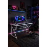 Hagen Oyuncu Masası 120x60 cm Beyaz Metal Ayak Ahşap Tabla Gaming Bilgisayar Çalışma Masası