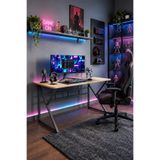 Hagen Oyuncu Masası 140x60 cm Metal Ayak Ahşap Tabla Gaming Bilgisayar Çalışma Masası