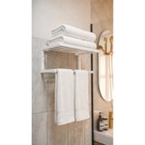 Hagen Paslanmaz Metal Havluluk Banyo Rafı 2Katl Bornozluk Rafı Havluluk Şampuanlık