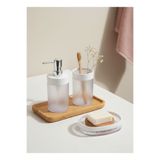 Hagen Şeffaf Katı Sabunluk + Sıvı Sabunluk + Diş Fırçalık Seti Banyo Seti Premium Kaliteli