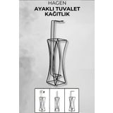 Hagen Yedekli Tuvalet Kağıtlığı Siyah Wc Kağıtlık Ayaklı Tuvalet Kağıdı Standı Dik Tuvalet Kağıdı Tutucu