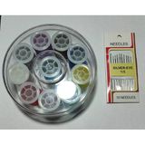 Hagiki (2Li Set) Dikiş İpliği Ve Dikiş İğnesi , Mika Kutulu 10Adetli İplik Ve 10 Adetli İğne Seti