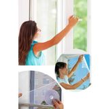 Hagiki (3 Adet) 130X150 Cm Hazır Pencere Sinekliği 4 Mt Cırt Bantlı Tak Çıkar Tül Sineklik (3 Adet)