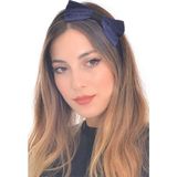 Hahai Accessories Hahai Kadın Lastikli Puantiyeli Lacivert Tonlamalı Saç Bandı