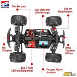 Haiboxing 1/16 Ravage 45+ KM/h Sürat RTR 4WD Brushless Fırçasız Truck Uzaktan Kumandalı Model Mavi Araba