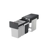 Hailo 3 x 10 Lt Dolap Içi Çöp Kovası Gri-Siyah Renk