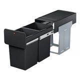 Hailo Ecoline Design L Gömme Çöp Ayırma Sistemi | 2 X 14 L | 28 L | Duo Çöp Ayırıcı Teleskopik Raylar Üzerinde Tam Çekmeli | Çıkarılabil