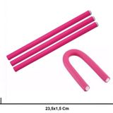 Hair Clips 4'Lü Sosis Bigudi - Pembe