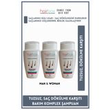 hairbox professional hair care products Tuzsuz Şampuan , Saç Dökülmesi Karşıtı , Saç Bakım Ekonomik Set 3 Adet