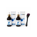 hairextra Hair Extra Saç ve Sakal 2'li + Dermaroller Saç Bakım Serum Seti