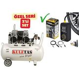 HAIS Kuletaş Kompresör Çift Motorlu 60 Litre Süper Sessiz Yağsız + Şarjlı Hava Kompresörü - Özel Seri