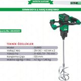 Haispro Gj800 Profesyonel Boya & Harç Karıştırıcı 120 Mm 2X4 Ah Çift Akü