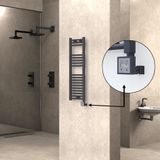 Haiti 300x1000 Düz Antrasit Texture Elektrikli Havlupan