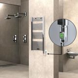 Haiti Elektrikli 300 Watt 500x1100 cm Düz Krom On Off Düğmeli Havlupan