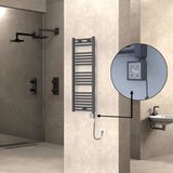 Haiti Elektrikli 400x1100 Düz Antrasit Texture KTX3 Termostat 600 Watt Spiral Kablolu Havlupan