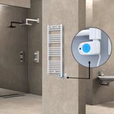 Haiti Elektrikli 400x1100 Düz Beyaz Parlak Musa Termostat 600 Watt Havlupan