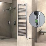 Haiti Elektrikli 600 Watt 600x1800 cm Düz Krom On Off Düğmeli Havlupan