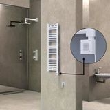 Haıtı Elektrikli Havlupan 300X1100 Düz Beyaz (Ktx1 Termostat) 300W Spiral Kablolu