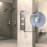 Haıtı Elektrikli Havlupan 300X1100 Düz Krom (Ktx3 Termostat) 200W Spiral Kablolu