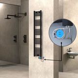 Haıtı Elektrikli Havlupan 300X1500 Düz Siyah (Musa Termostat) 600W