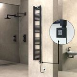 Haıtı Elektrikli Havlupan 300X1800 Düz Siyah (Ktx1 Termostat) 600W Spiral Kablolu