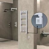 Haıtı Elektrikli Havlupan 400X1100 Düz Beyaz (Ktx1 Termostat) 600W Spiral Kablolu