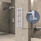 Haiti Elektrikli Havlupan 400x1200 Düz Beyaz Parlak (KTX3 Termostat) 600 Watt