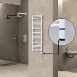 Haiti Elektrikli Havlupan 400x1200 Düz Beyaz Parlak (OneD On/Off ) Sağ 300 Watt