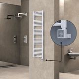Haiti Elektrikli Havlupan 400x1500 Düz Beyaz Parlak (KTX3 Termostat) 600 Watt