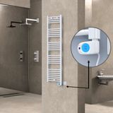 Haiti Elektrikli Havlupan 400x1500 Düz Beyaz Parlak (Musa Termostat) 600 Watt