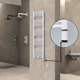 Haiti Elektrikli Havlupan 400x1500 Düz Beyaz Parlak (OneD On/Off ) Sağ 600 Watt