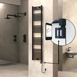 Haıtı Elektrikli Havlupan 400X1800 Düz Siyah (Ktx4 Termostat) 600W Spiral Kablolu