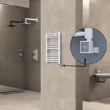 Haiti Elektrikli Havlupan 400x700 Düz Beyaz Parlak (KTX3 Termostat) 300 Watt